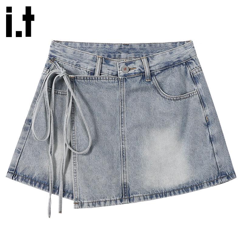 CHOCOOLATEit Retro Faux Two-Piece Denim Skirt-Pants XL
