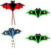Large Triangle Bat Kite With Handcrafted Grid Fabric For Kids And Adults