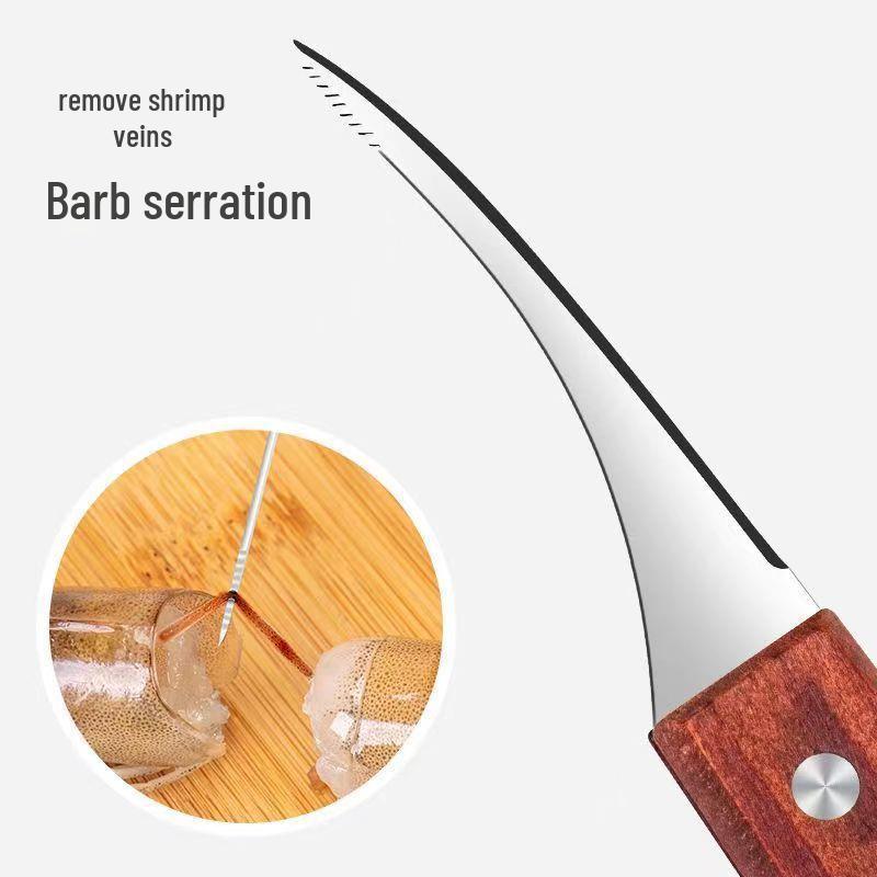 Stainless Steel Shrimp Deveiner and Peeler Tool for Kitchen Use