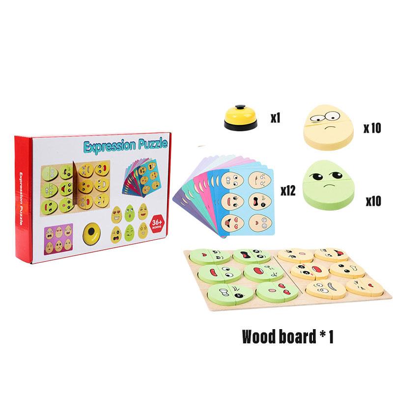 

Развивающая деревянная игрушка для малышей, игра на сопоставление эмоций, настольная игра-тренировка