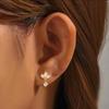 Titanium G23 Zirconia Chain Ear & Lip Studs - Horse Eye Design, High-End Piercing Jewelry