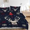 3pcs Set Christmas Deer 1 Quilt Cover + 2 Pillowcases, All Seasons Bedroom Setting, Perfect for Home and Dorm Decor A153