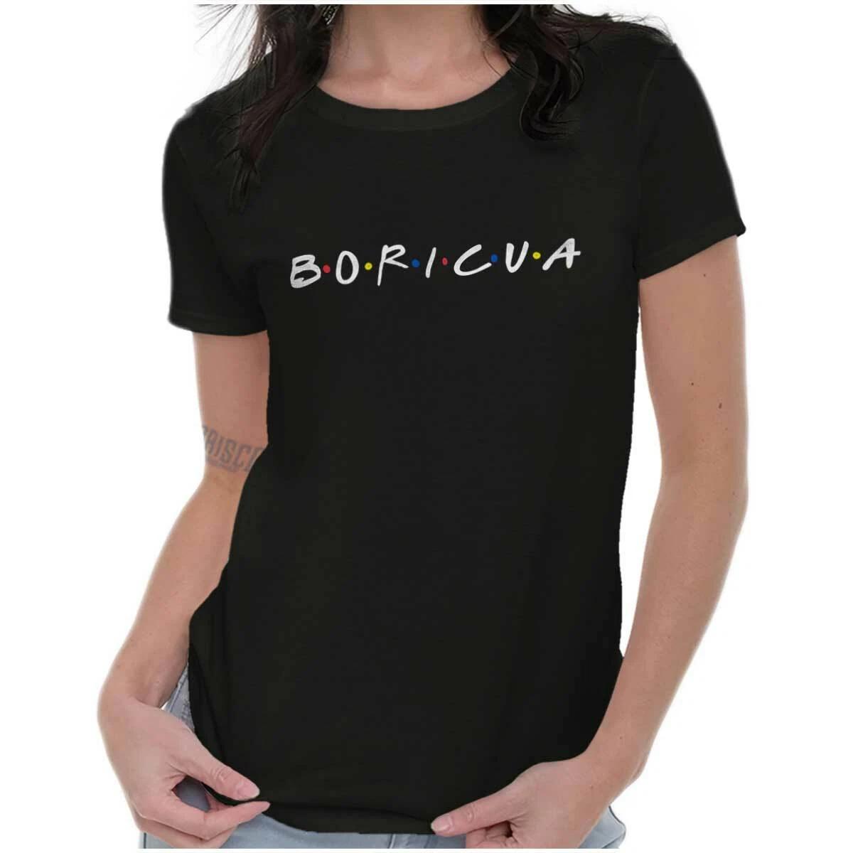Borinquen Pride Puerto Rico Nuyorican PR Womens Top Junior Graphic Tee S