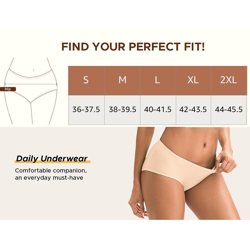 Women Panties 6 Pack Low Rise Cotton Briefs EU US Size Regular Pl-us Size Underwear Set