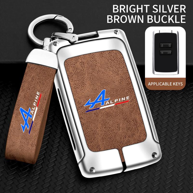 New Zinc Alloy Leather Car Key Case Cover Shell For Alpine A290 GTS A110 Espace Austral Duster Lodgy Spring Koleos Captur Kadjar