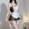 Sexy Lingerie Sexy See-through Breasts Seduce Transparent Lace Female Pure Desire Maid Cos Crotch Free Uniform Female