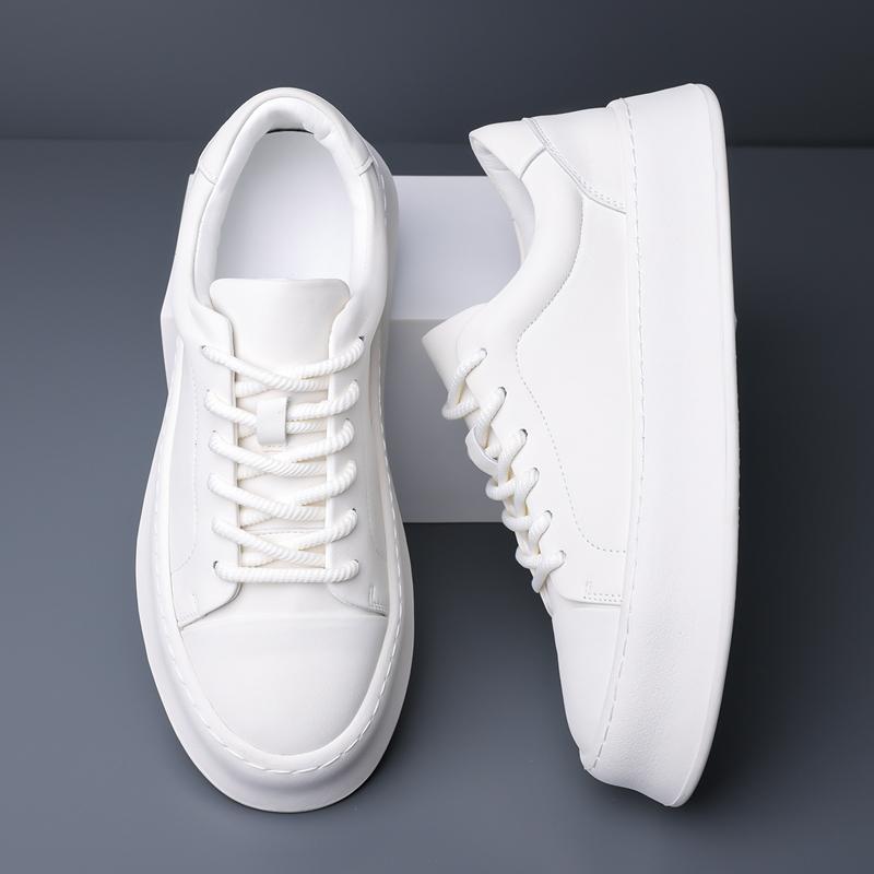 Fashion 2025 Genuine Leather Casual Sneakers Men “White Leather Sneakers Breathable Non-Slip with Cushioned Insole for Daily Wear