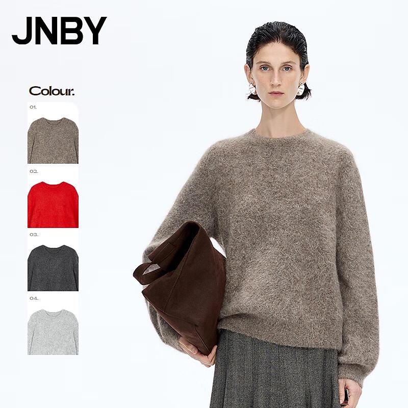 JNBY Women's Mohair Alpaca Blend Round Neck Sweater