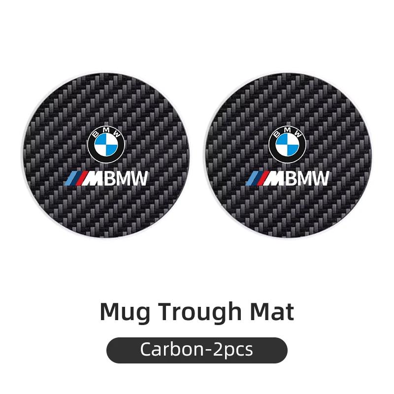 

2025 Hot Car Carbon Leathe Coasters Pads Centre Console Cup Non-Slip Mats For BMW PerCar Carbon Leathe Coasters Pads Centre Co