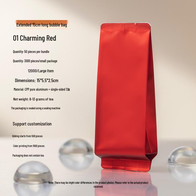 8g Extra Thick Aluminum Foil Tea Bag for Yancha, Phoenix Dancong, Black Tea & Rougui