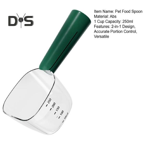 Dog Food Scoop with Accurate Measurement Dual-Function Cat Food Scoop 1 Cup Capacity Pet Food Measuring Scoop for Pet Feeding