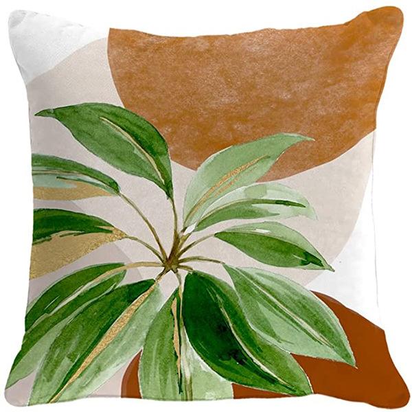 New Nordic Green Plant Printed Pillow Case Sofa Pillow Leaf Series Decorative Pillow Linen