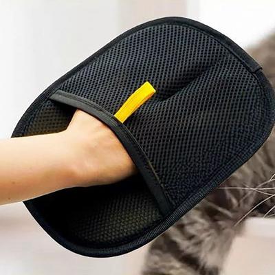 Two-way Pet Hair Remover Brush Reusable Washable Pet Grooming Gloves Mesh Cloth Multifunctional Pet Static Hair Removal Gloves