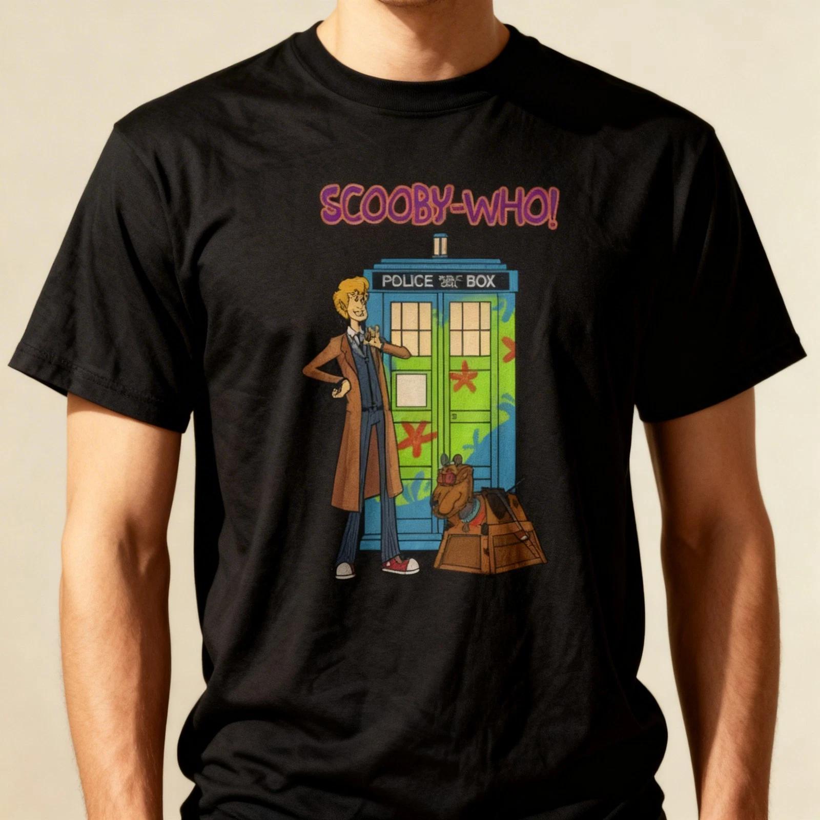 Detective Dog T-Shirt Cartoon Dog Doctor Who Mashup Tee 3XL