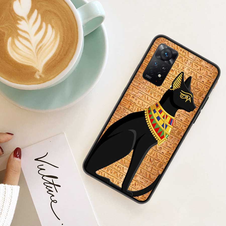 Egypt Pharaoh mural Phone Case For Xiaomi Redmi Note 12 Plus 12S 11 11T Pro 5G 11E 11S 4G 10 10S 9 9S 9T 8 8T 7 6 5 Cover Shell