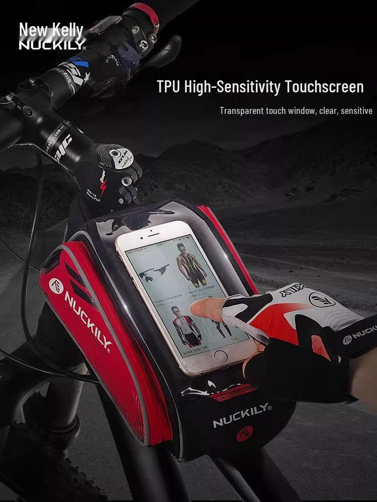 Waterproof Bicycle Front Beam Phone Bag with Touch Screen for Top Tube - Mountain Bike Accessories.