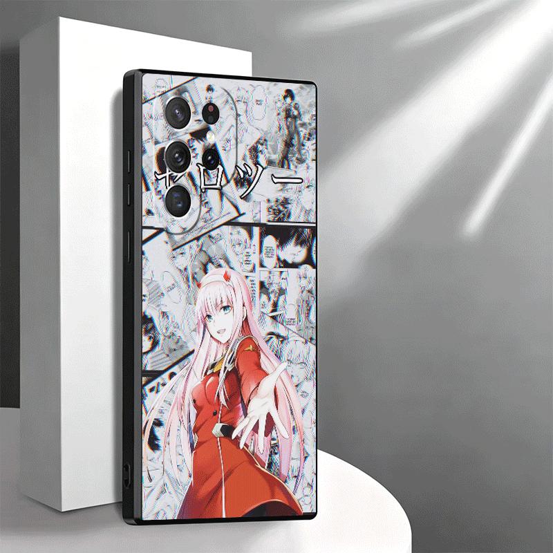 Darling Zero Two 02 Anime Soft Phone Case for Samsung Galaxy S26 S25 Edge S24 Ultra S23 Plus S22 S21 FE S20 Black Cover Back She