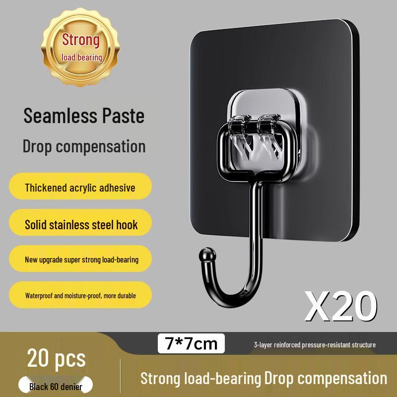 Transparent Strong Adhesive No-Drill Wall Hooks - No-Trace, Load-Bearing, Kitchen Sticky Hooks