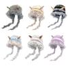 Lovely Horned Knitted Hat Soft Plush Monsters Hat Cold Weather Comfortable Hat for Winter Warmth and Ear Protecting