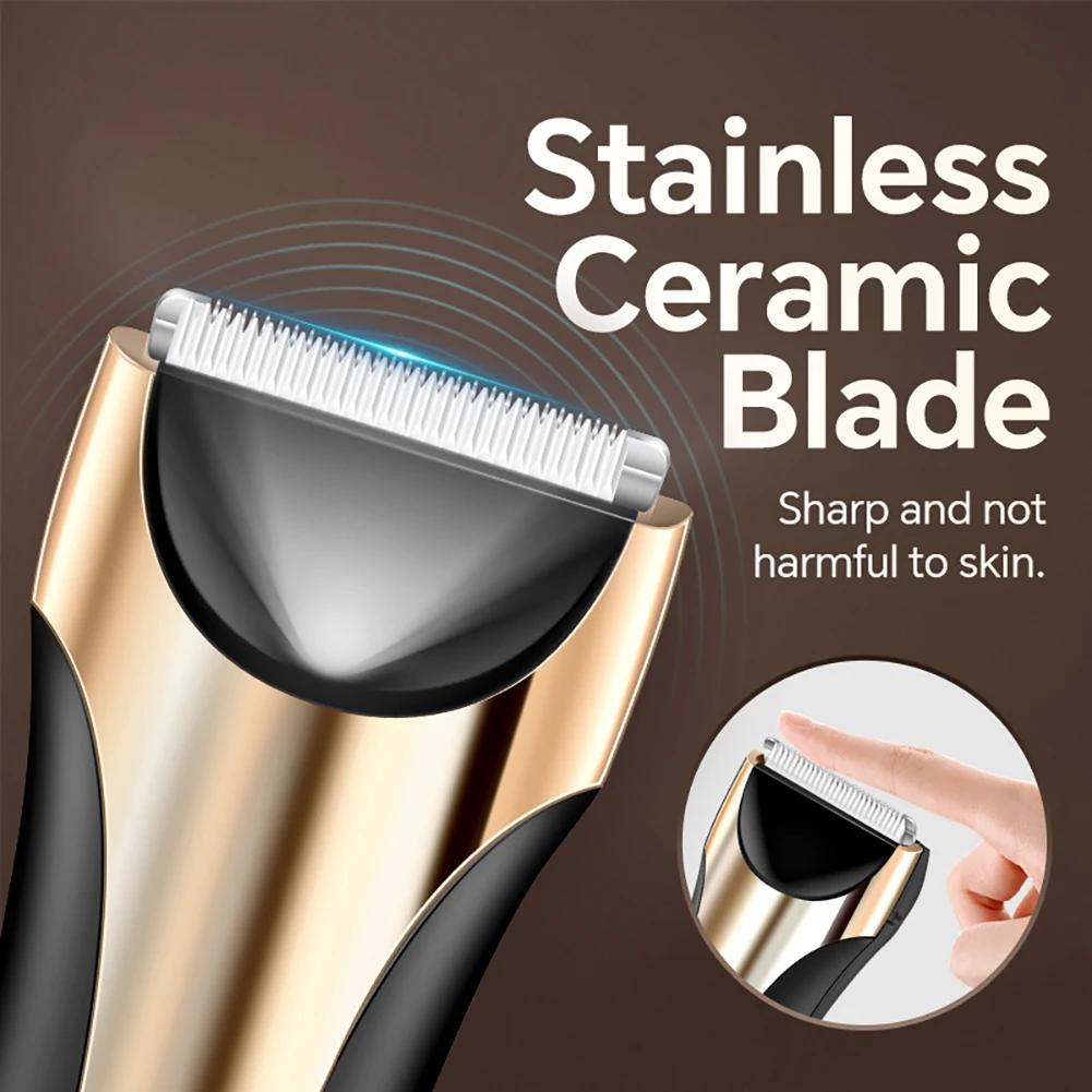 Intimate Pubic Hair Removal for Men Electric Groin Trimmer Male Shaver for Sensitive Areas Waterproof Safety Razor Body Hair