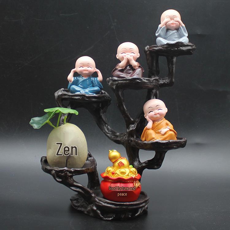 Zen Monk Figurine Ornament for Home Decor - Perfect for Living Room, Office, or Gift Displays