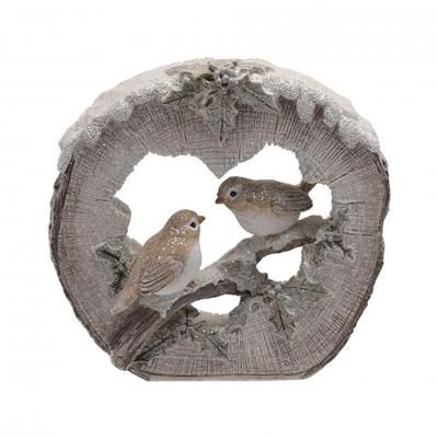 Statuetta di due pettirossi