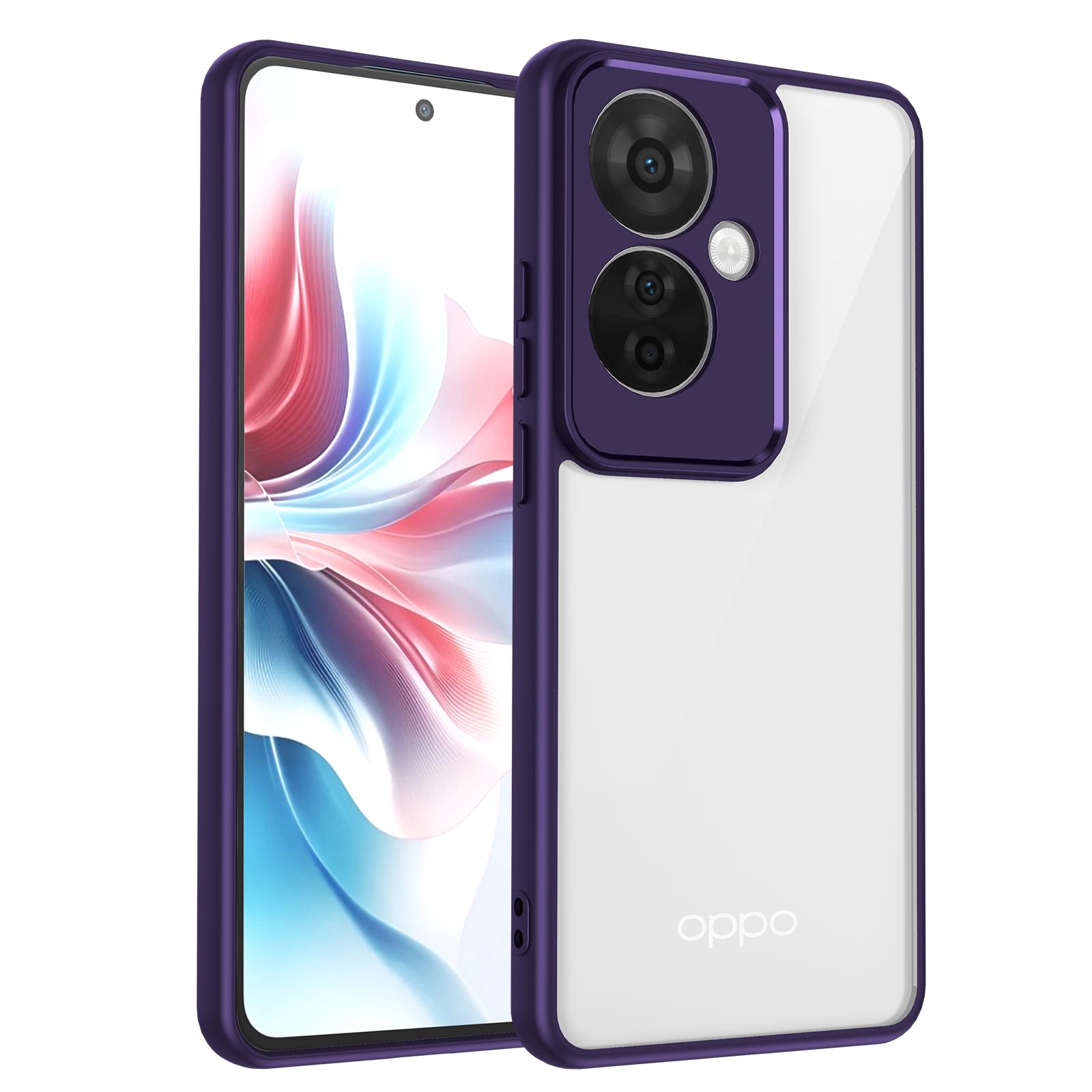 

Oppo Reno 11A CPH2603 Case Air Cushion Shockproof Silicone Bumper Clear Matte Back Cover Hard Phone Case for Oppo Reno11 A 5G Pc + tpu&Oppo Reno 11A Jap фіолетовий