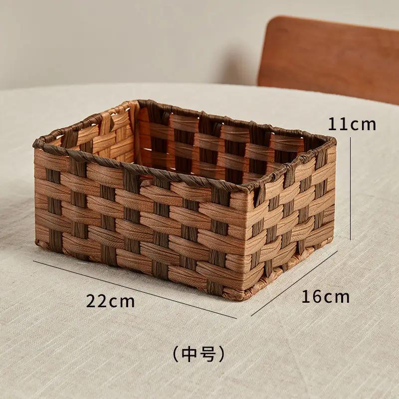 Waterproof desktop storage basket multifunctional miscellaneous storage leather basket organizing box