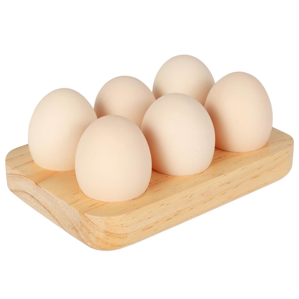 1/2Pcs Egg Tray 6/16 Hole Wood Egg Holder Space Saving Egg Plate Household Egg Storage Rack Accessories for Kitchen Refrigerator