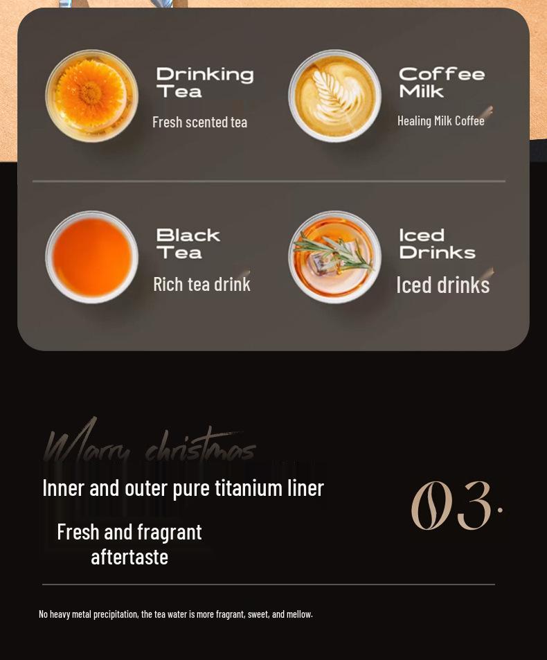 2025 Tragbarer isolierter Titan-Kaffeebecher - Heiß- & Kaltkonservierung