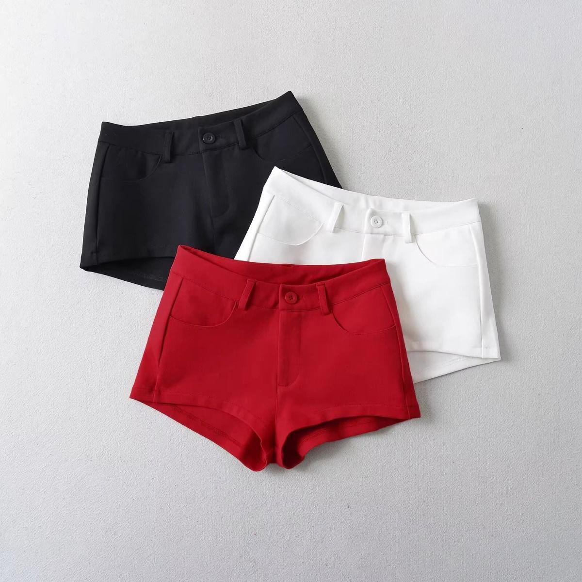 

American Style Red High-Waisted Skinny Straight-Leg Summer Pants for Women XL чёрный