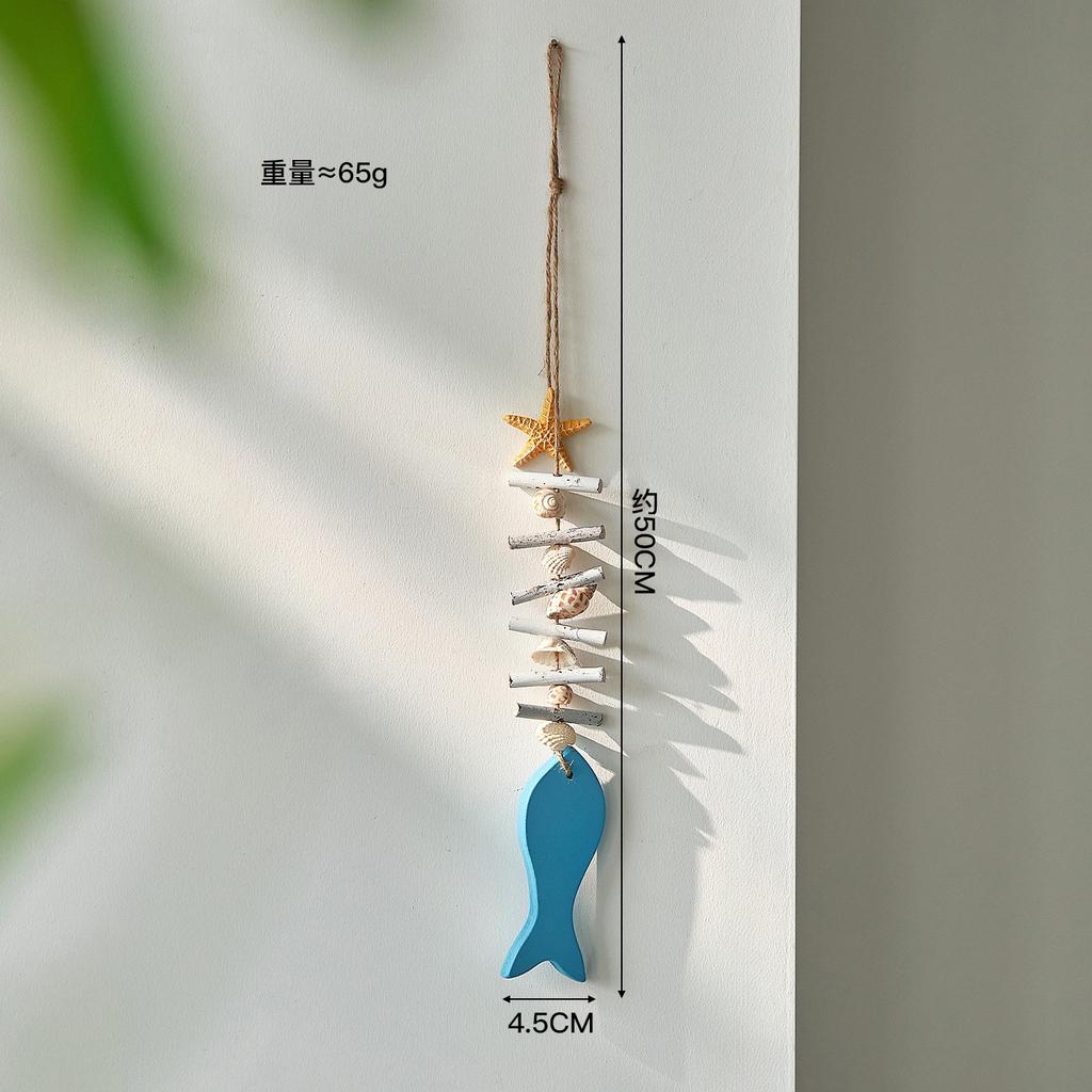 Muti-type Wall Hanging Hand Made Mediterranean Starfish Hung Fish Nautical Decor Hang Wood Marine Pendant for Home Decor