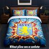 Aston Villa Football Design Bed Bedding Set 1 Duvet Cover + 2 Pillowcases Soft Breathable Household Bed Linens