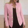 Fashionable Women's Solid Color Casual Long-sleeved Button Cardigan Jacket