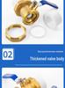 4-Point Straight-Through Brass PPR Double-Head Union Ball Valve Switch