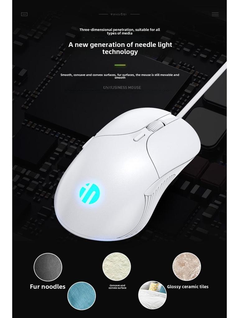 6-Button Macro Gaming Mouse with 4800DPI, Adjustable Speed, and LED Lighting - Model P-B1