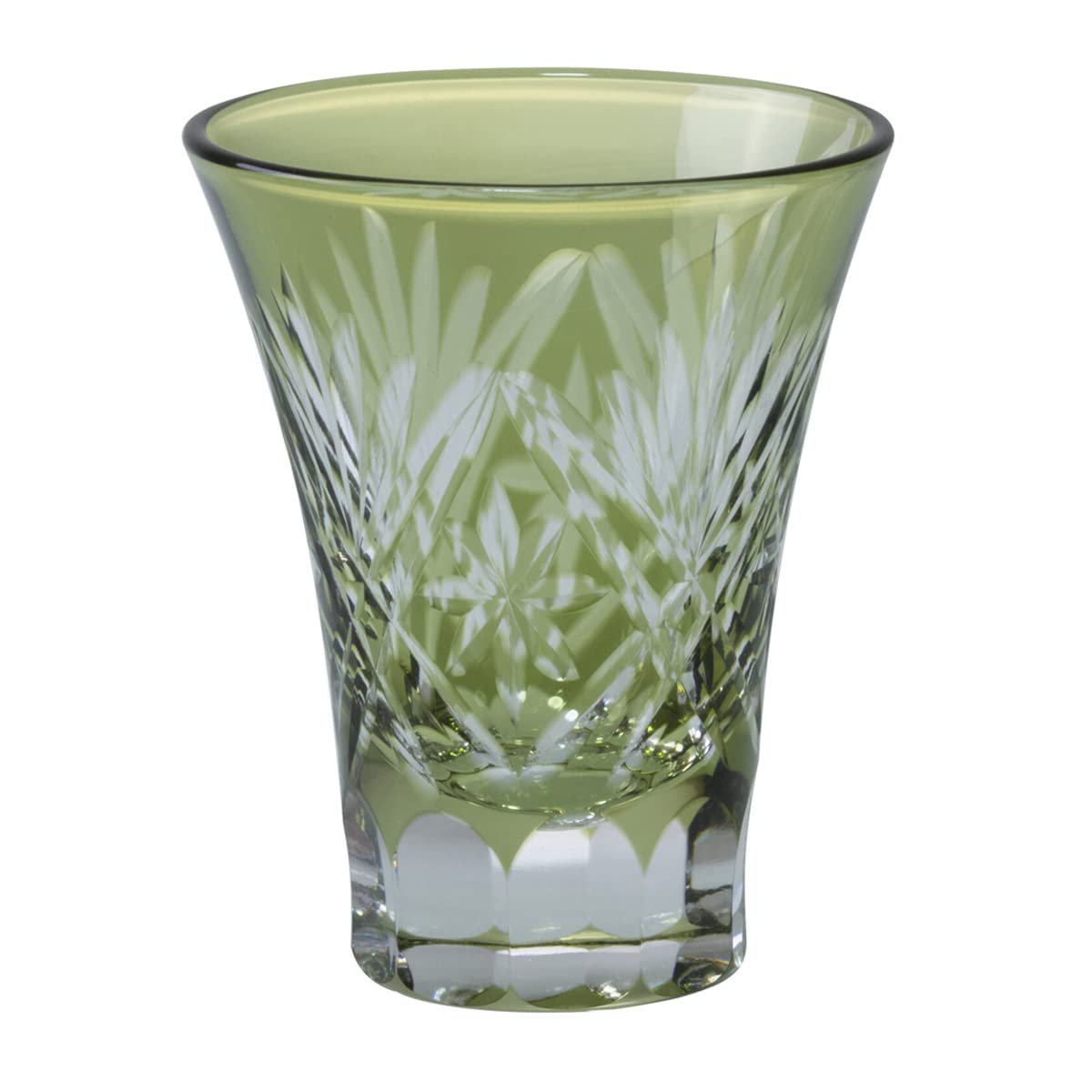 

Nostalgia Kiriko Glass Japanese Sake Diameter x Star Fan Current Model J-kitchens Cup, Cup, 6.2 7.8cm, 60cc, Design, Green,