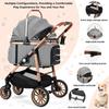 Hunde-Katzen-Kinderwagen 4-in-1 faltbar bis 25 kg, gefederte 360°-Räder, Haustiertransport, komfortabler Allround-Kinderwagen