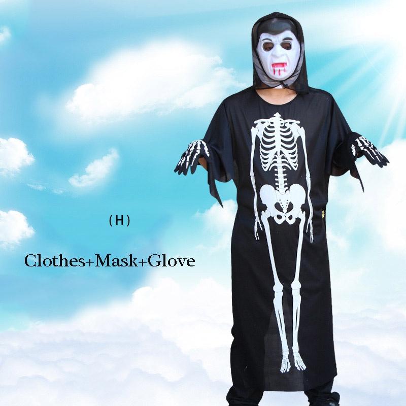 Premium Quality Halloween Costume Masquerade With Human Skeleton Ghost And Devil Mask
