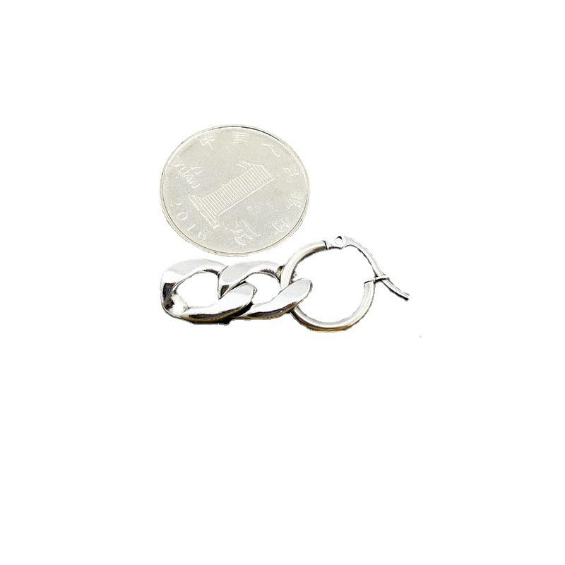 Titanium Steel Hip-Hop Chain Earrings – Japanese & Korean Style, Versatile European & American Trendsetting Ear Clips.