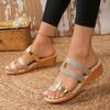 Large Size Wedge Sandals for Women's Summer New Style, Fish Mouth Color Matching, Comfortable for Wearing Outside