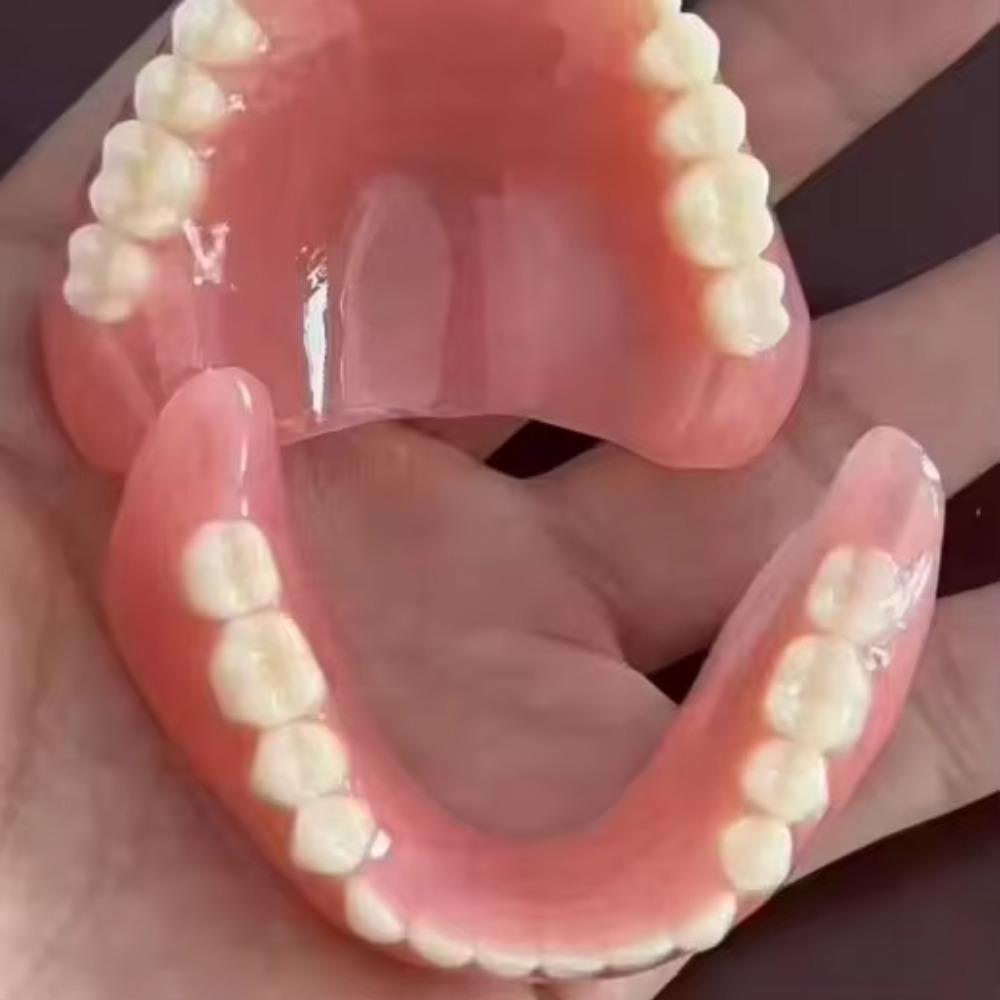 Bright Smi Full Mouth Silicone Dentures Soft Realistic False Teeth Beauty Use