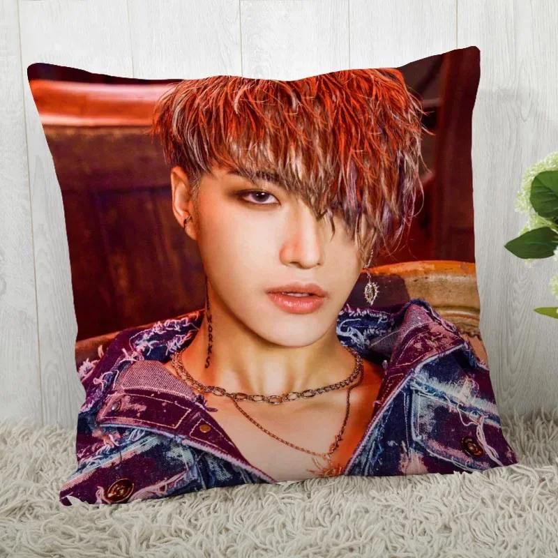 Custom Ateez KPOP Square Pillowcase Custom Zippered Pillow Cover Case 45x45cm(One Side) 04.1