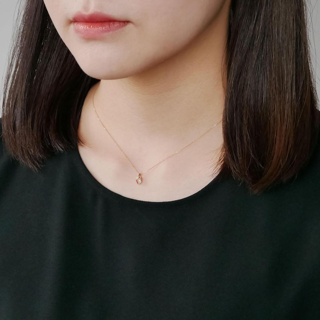 Vendome Aoyama Necklace K18 Pink Gold Diamond Drop AGAN619440DI [Official]