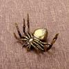 Solid Copper Spider Figurine Miniature Retro Brass Animal Tea Pet Creative Desktop Toy Ornaments Crafts Accessories