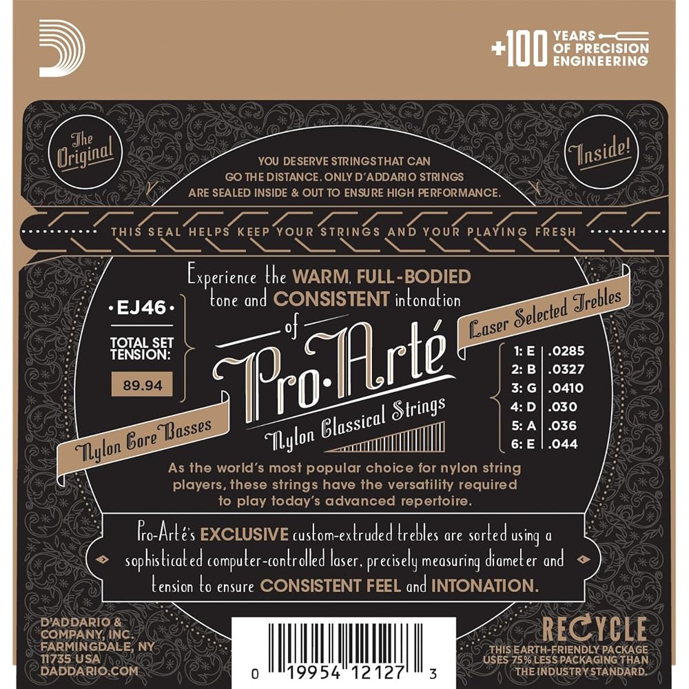D'Addario Daddario Classical Guitar Strings Pro Arte Silver/Clear Hard EJ46 x 10 Set [Domestic Ge...
