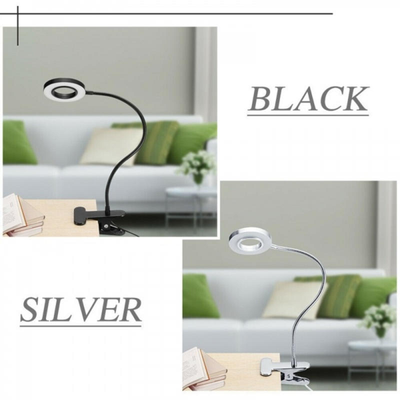Dimmable Flexible USB Reading Lamp Next to Office Desk (Silver)