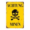 Durable Metal Signs Military Style Tin Warning Sign for Mines Ideal as Man Cave Plaques Poster for Yard Garage Wall Decoration