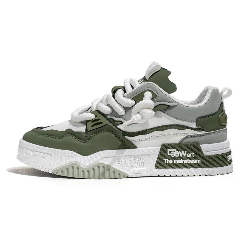 

Мужские модные кеды для скейтбординга, удобные нескользящие повседневные кроссовки на шнуровке для мужских занятий на открытом воздухе 44 зелёный