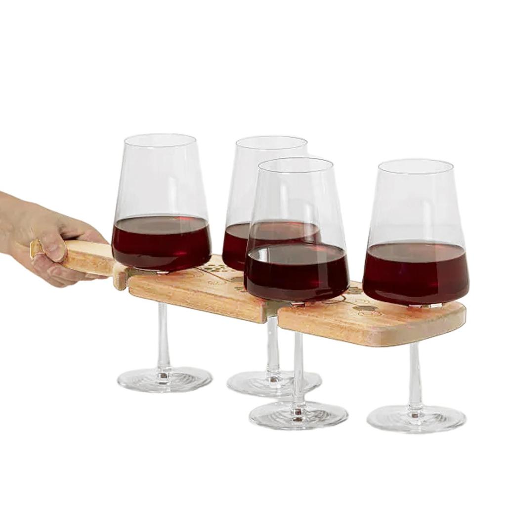 Cheap Wood Serving Wine TrayUnder Wine Glass HolderWine Glass